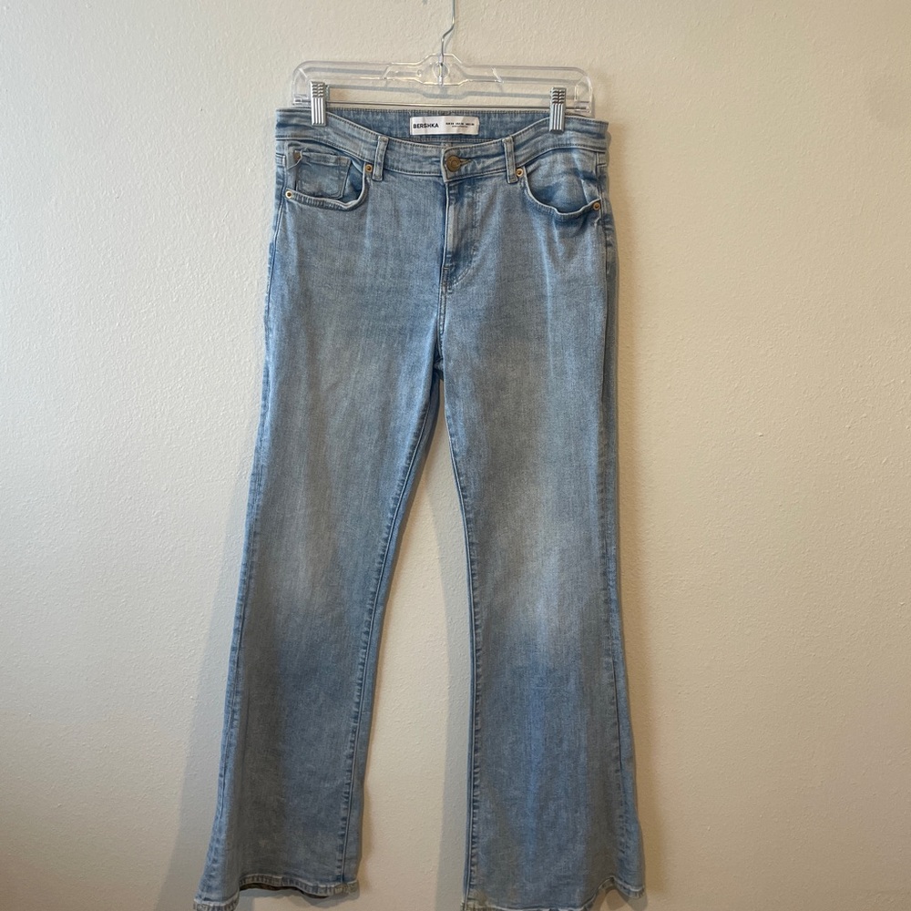 Bershka Light Blue Flare Jeans